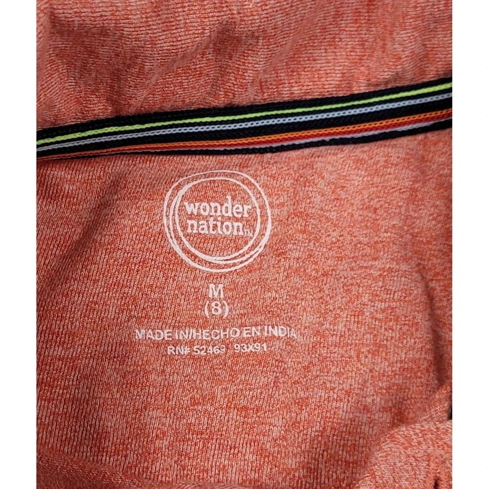 Wonder Nation Boy's Heathered Orange Short Sleeve Polo Shirt Size M (8)